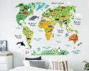 Woodland Animals World Map Sticker